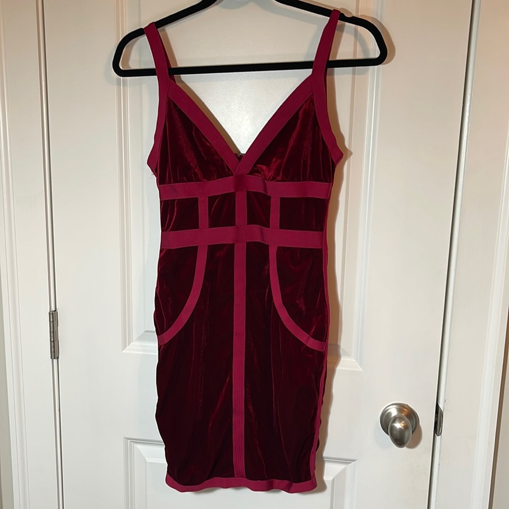 Red velvet dress